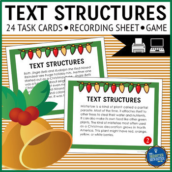 Preview of Christmas Nonfiction Text Structures Task Cards and Game