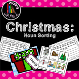 Christmas Noun Sorting Mats with Recording Sheets and Writ