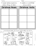 Christmas Noun and Verb Sort (Parts of Speech Worksheets)