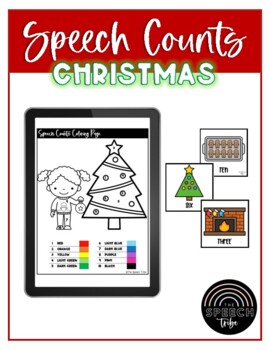 Preview of Christmas Number Cards and Color by Number Pages - SPEECH COUNTS COMPANION