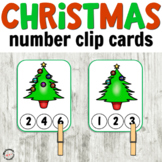 Christmas Number Clip Cards for Math Centers
