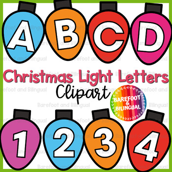 Preview of Christmas Number & Letter Clipart | Christmas Lights