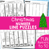 Christmas Number Line Puzzles