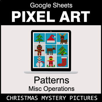 Preview of Christmas - Number Patterns: Misc Operations - Google Sheets Pixel Art