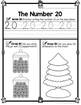 Christmas Number Worksheets 0-20 (Counting Worksheets) by Wife Teacher