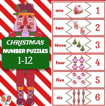 Preview of Christmas Number puzzles - numbers 1 to 12