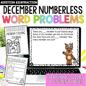 Preview of Christmas Addition and Subtraction Word Problems First Grade December Math