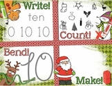 Christmas Number Recognition 0-10 Math Center: Write, Coun