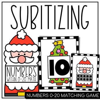 Preview of Christmas Math Numbers 0-20 Matching Math Center Game
