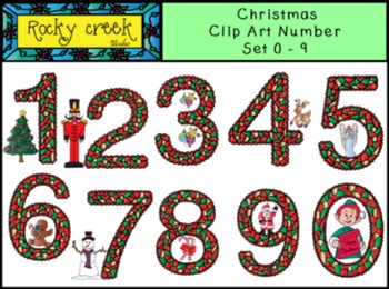 Christmas Numbers Clip Art Set 0-9 and Digital Stamps by ...