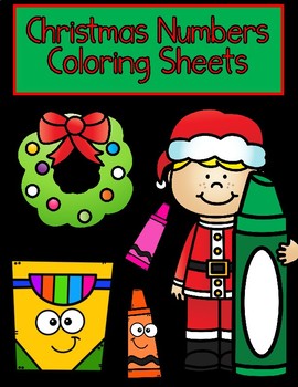 Preview of Christmas Numbers Coloring Sheets 1-10  Freebie