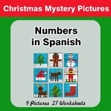 Christmas: Numbers in Spanish - Math Mystery Pictures / Co