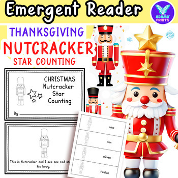 Preview of Christmas Nutcracker Star Counting Emergent Reader ELA Activities NO PREP