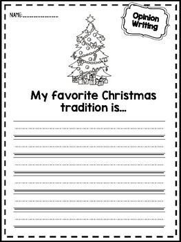 christmas opinion writing prompts worksheets kindergarten 1st 2nd grade