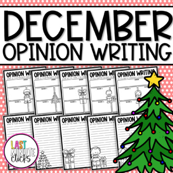 Preview of Christmas Opinion Writing Prompt Templates & Final Draft Pages