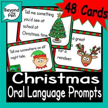 Preview of Christmas Oral Language cards for Speaking and Listening #SentenceScience