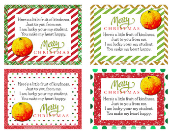 Christmas Orange Gift Tags - Student Gift Idea! by O Classroom My Classroom
