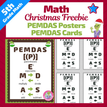 Preview of Order of Operations Poster - PEMDAS Poster - Christmas