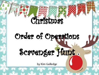 Preview of Christmas Order of Operations Scavenger Hunt - Around the Room Math