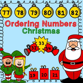 Christmas Ordering Numbers to 100 worksheets, cracker fill