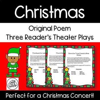 Preview of Christmas - Original Poem and Three Reader's Theatre Plays 1st and 2nd Grade