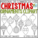 Christmas Ornament Clipart | Line Art Printables