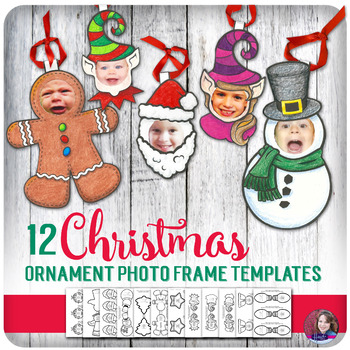 Preview of Christmas Ornament Craft Photo Frame Templates | Christmas Frame