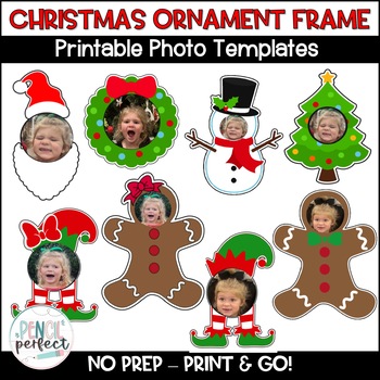 Preview of Christmas Ornament Craft Photo Template Printable BUNDLE
