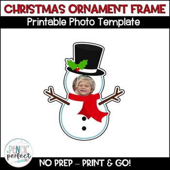 Preview of Christmas Ornament Craft Photo Template Printable Snowman