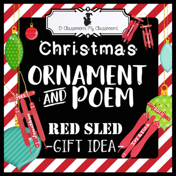 Preview of Christmas Ornament Craft and Poem - Red Sled Gift Idea!