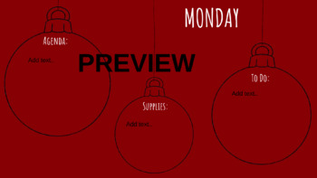 Preview of Christmas Ornament Daily Slide Templates