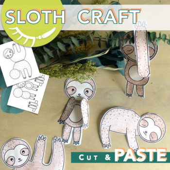 Preview of Christmas Ornament Printable │Sloth Craft │Sloth Coloring Page