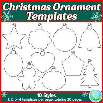 Preview of Christmas Ornament Template Craft Printable Ornaments Decorate Christmas Tree