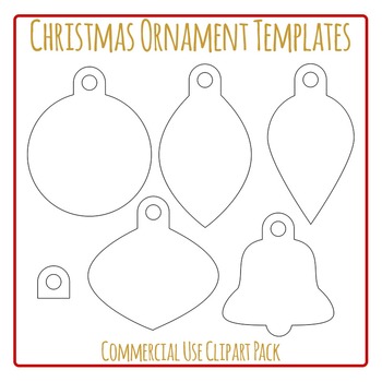 Preview of Christmas Ornament Templates Craft DIY Baubles / Make Your Own Clip Art /Clipart