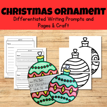 Preview of Christmas Ornament Writing Craft - Fun & Engaging Writing Prompts & Craft