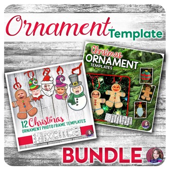 Preview of Christmas Ornament and Photo Frame Craft Templates for Elementary - BUNDLE