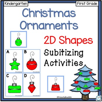 Preview of Christmas Ornaments 2D Shapes Subitizing Activities