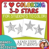 Christmas Ornaments 3D Stars for Students to Color!