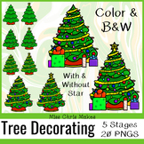 Christmas Tree Decorating Clip Art Set Sequence Personal a