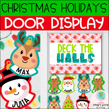 Preview of Christmas Ornaments Door Display/Bulletin Board Kit (December Decor) - EDITABLE