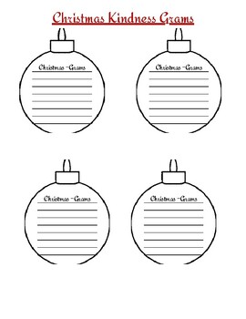 Preview of Christmas Ornaments Kindness Grams