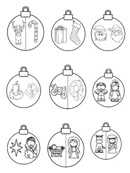 Christmas Ornaments - NO Prep!! (Includes Nativity Images) | TpT