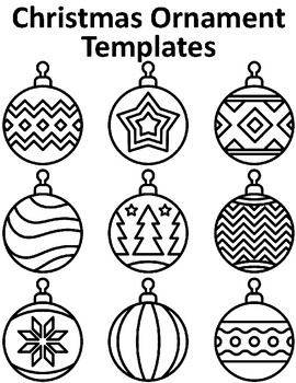 Preview of Christmas Ornaments Templates Christmas Ornaments to Color Ornaments Coloring