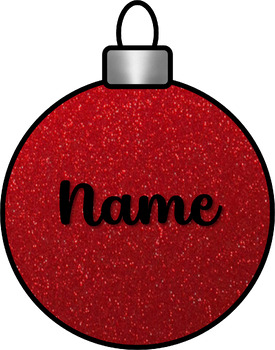 Preview of Christmas Ornaments - editable for color or name - PPT