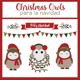 Christmas Owl clipart ... para la Navidad!