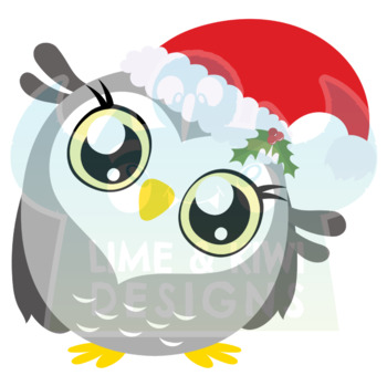 Christmas Owls Clipart (Lime and Kiwi Designs) by Lime and Kiwi Designs