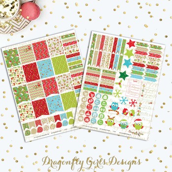 Christmas Owls Printable Planner Stickers Mini Kit by Dragonfly Girls ...