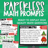 Christmas PAPERLESS Math Prompts Morning Work December - 4