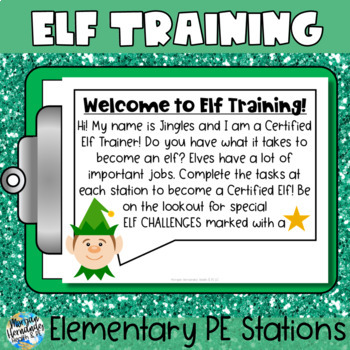 Preview of Christmas PE Stations - Elf Training - Elementary PE 