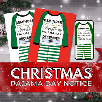 Preview of Christmas PJ Day Reminder For Parents